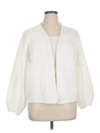 Pre-owned Banana Republic Factory Store Cardigan Sweater In White