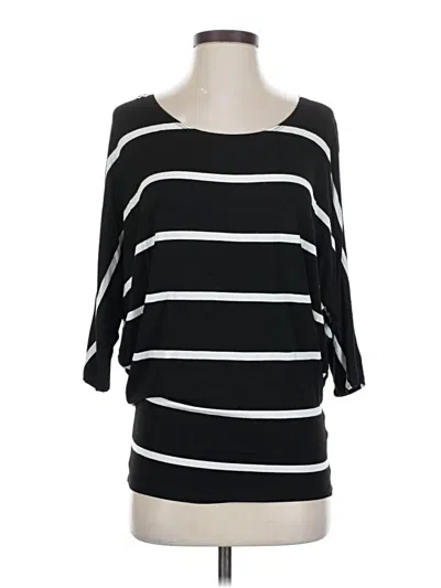 Pre-owned Renee C 3/4 Sleeve Top Black Boatneck Tops