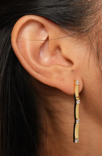 Argento Vivo Linear Cubic Zirconia Earrings In Gold