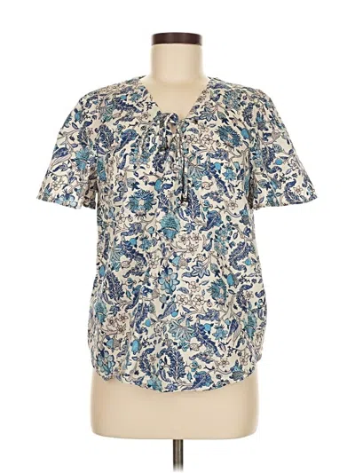 Pre-owned Knox Rose Short Sleeve Blouse In Blue