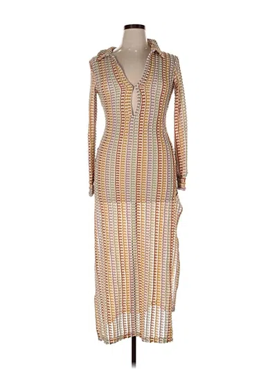 Pre-owned Unbranded Casual Dress In Brown