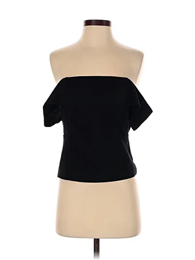 Pre-owned Deletta Short Sleeve Top Black Strapless Neckline Tops