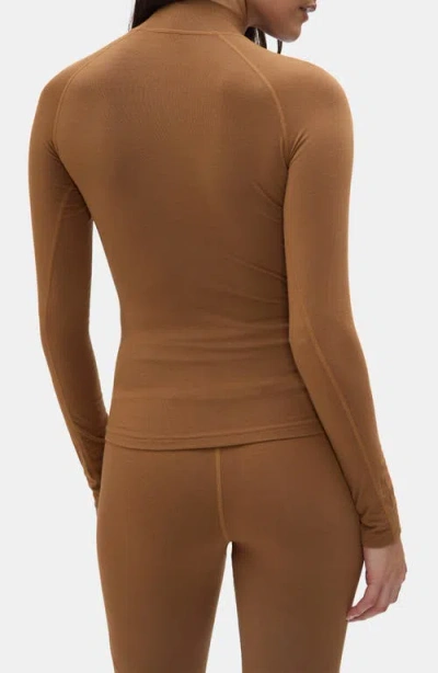 Halfdays Clare Mock Neck Base Layer Top In Multi