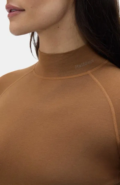 Halfdays Clare Mock Neck Base Layer Top In Multi