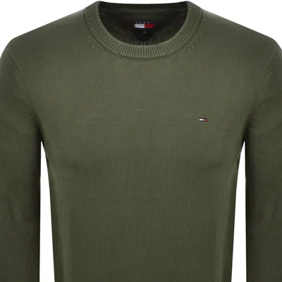 Tommy Jeans Flag Slim Fit Sweatshirt Green In Green