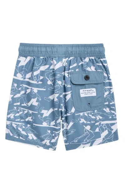 Rip Curl Kids' Printed Swim Trunks In Blue