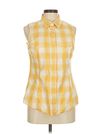 Pre-owned Wrangler Jeans Co Sleeveless Button Down Shirt In Yellow