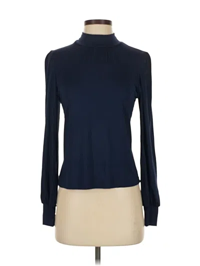 Pre-owned Michael Stars Long Sleeve Top Blue Turtleneck Tops