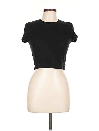 Pre-owned Tna Short Sleeve Turtleneck In Black