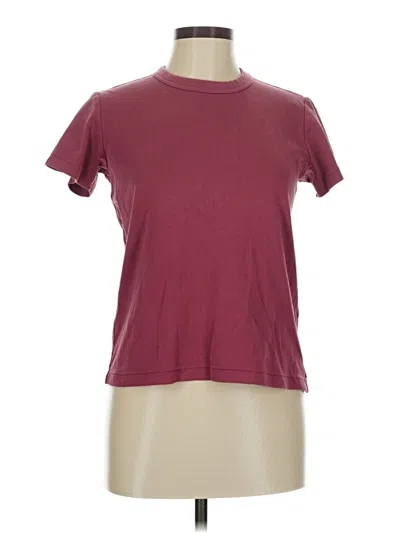 Pre-owned Uniqlo U Short Sleeve T-shirt In Burgundy