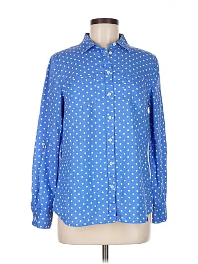 Pre-owned Talbots Long Sleeve Button Down Shirt In Blue
