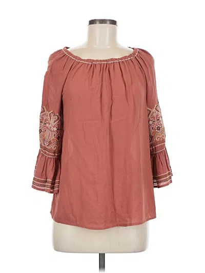 Pre-owned Max Studio 3/4 Sleeve Blouse In Brown