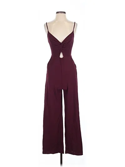 Pre-owned Lush Jumpsuit In Burgundy