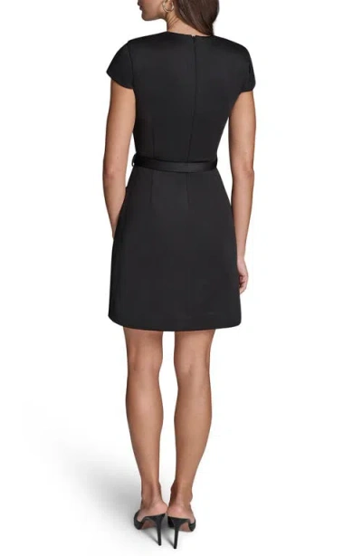 Bcbg Scuba Crepe Minidress In Black