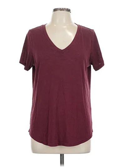 Pre-owned Athleta Short Sleeve T-shirt In Burgundy