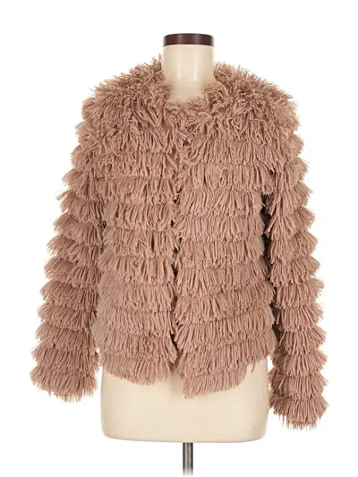 Pre-owned She + Sky Faux Fur Jacket In Brown