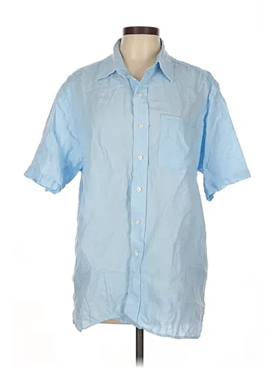 Pre-owned Cutter & Buck Short Sleeve Button Down Shirt In Blue