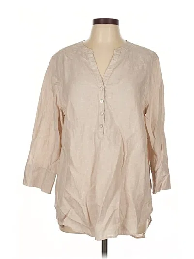 Pre-owned Chico's 3/4 Sleeve Blouse In Brown