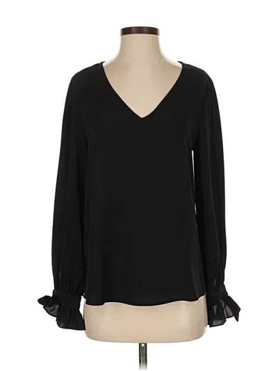 Pre-owned Cece Long Sleeve Blouse In Black