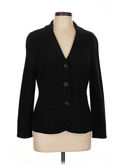 Pre-owned Talbots Wool Cardigan Sweater In Black