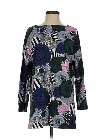 Pre-owned Marimekko For Uniqlo Long Sleeve Blouse In Blue