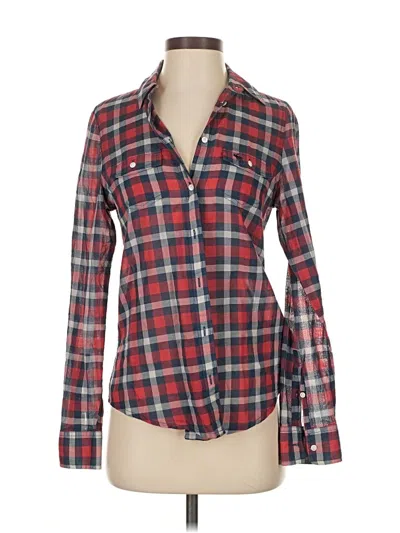 Pre-owned Abercrombie & Fitch Long Sleeve Button Down Shirt In Red