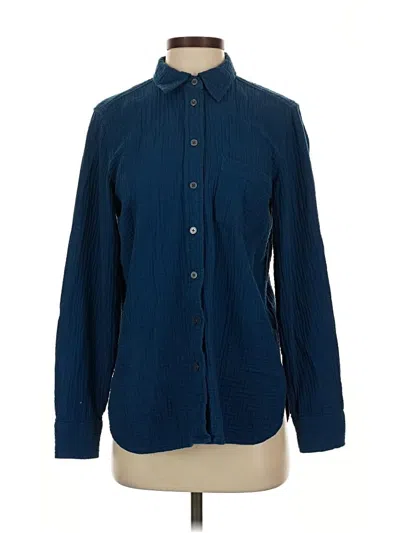 Pre-owned J.crew Factory Store Long Sleeve Button Down Shirt In Blue