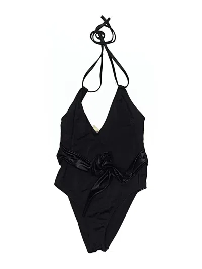 Pre-owned Solid & Striped One Piece Swimsuit In Black