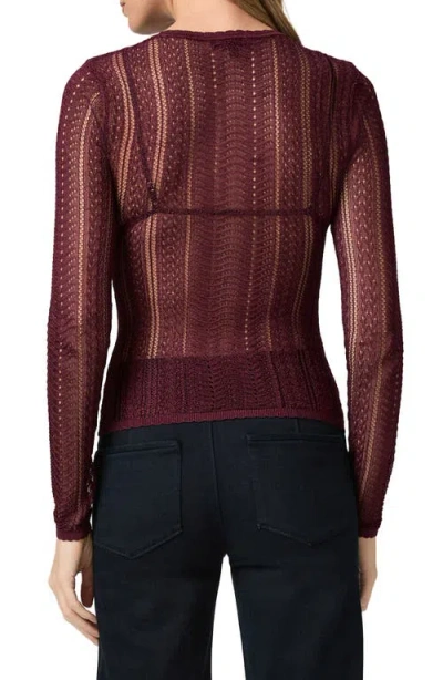 Paige Petra Pointelle Sweater In Burgundy