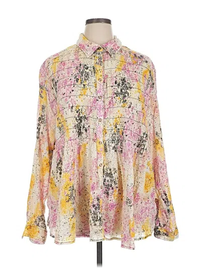 Pre-owned Pilcro Long Sleeve Blouse In Yellow