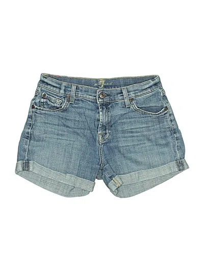 Pre-owned 7 For All Mankind Denim Shorts In Blue