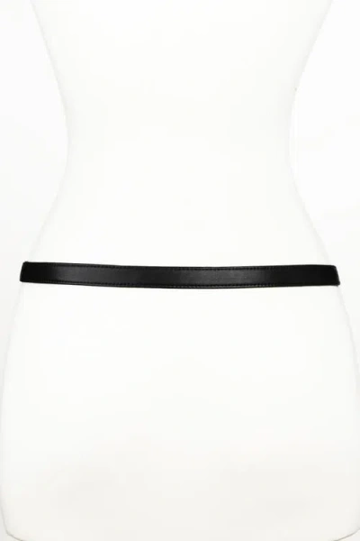 Raina Belts Harvey Horse Clasp Leather Belt In Black