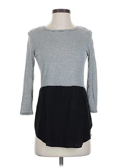 Pre-owned Two By Vince Camuto 3/4 Sleeve Top Gray Boatneck Tops