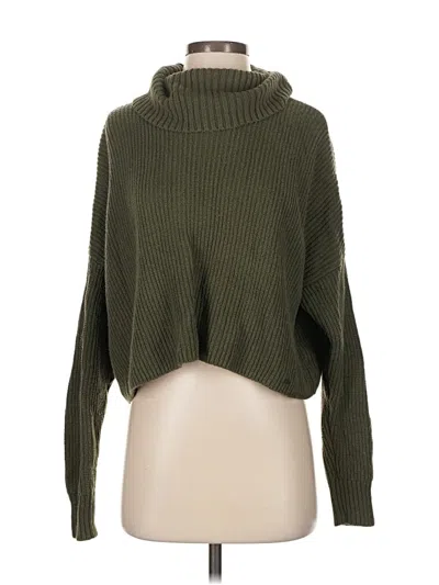 Pre-owned Hollister Turtleneck Sweater In Green