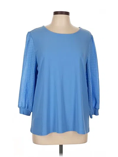 Pre-owned Cece 3/4 Sleeve Blouse In Blue