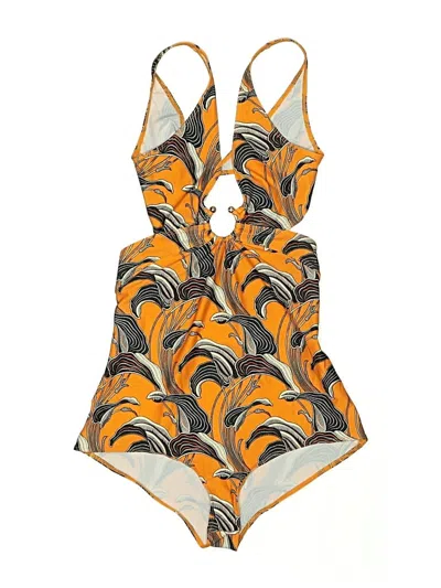Pre-owned Rabanne One Piece Swimsuit In Orange