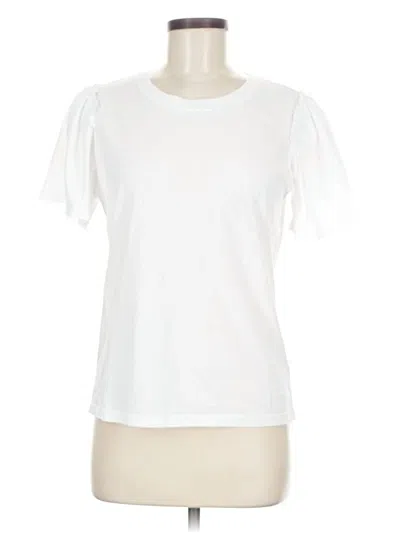 Pre-owned Draper James Short Sleeve Top White Crew Neck Tops