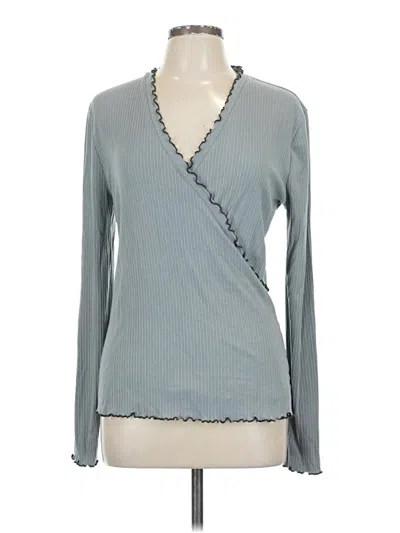 Pre-owned Ann Taylor Long Sleeve T-shirt In Gray