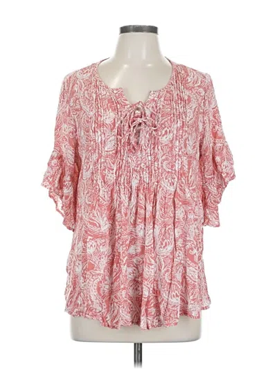 Pre-owned Style & Co Short Sleeve Blouse In Pink