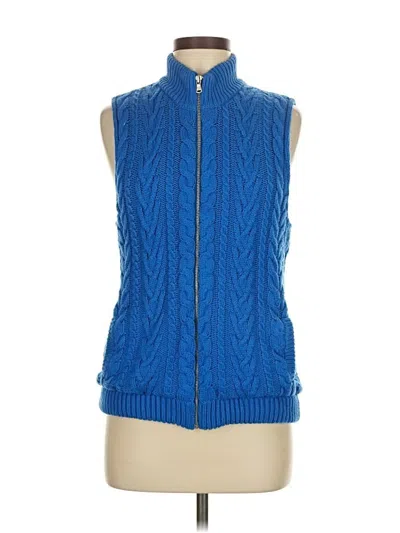 Pre-owned Lands' End Cardigan Sweater In Blue