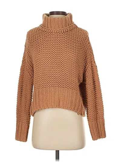 Pre-owned Free People Turtleneck Sweater In Brown