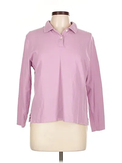 Pre-owned L.l.bean Long Sleeve Polo Shirt In Pink