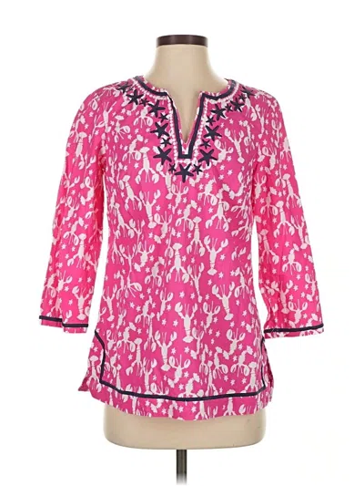 Pre-owned Talbots 3/4 Sleeve Blouse In Pink