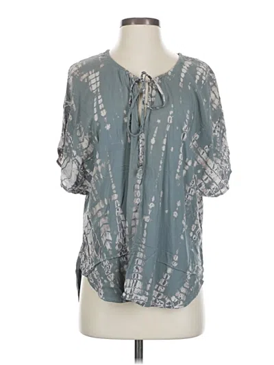 Pre-owned Michael Stars Short Sleeve Blouse In Gray