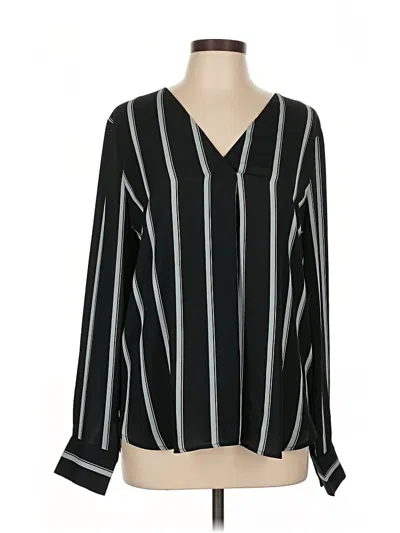 Pre-owned Ann Taylor Long Sleeve Blouse In Black