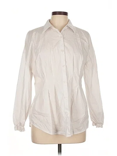 Pre-owned Bar Iii Long Sleeve Blouse In White