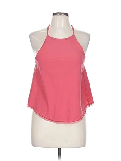 Pre-owned Lululemon Athletica Sleeveless Top Orange Halter Neckline Tops
