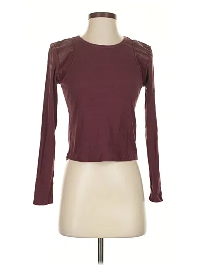 Pre-owned Maeve By Anthropologie Long Sleeve T-shirt In Burgundy