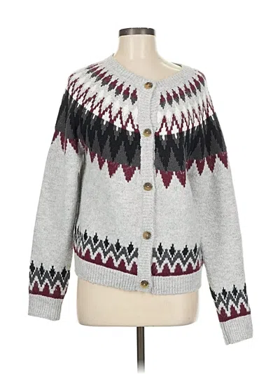Pre-owned Lucky Brand Cardigan Sweater In Gray