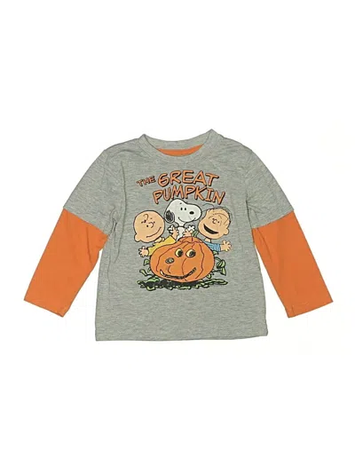 Pre-owned Peanuts Kids' Long Sleeve Top Gray Tops